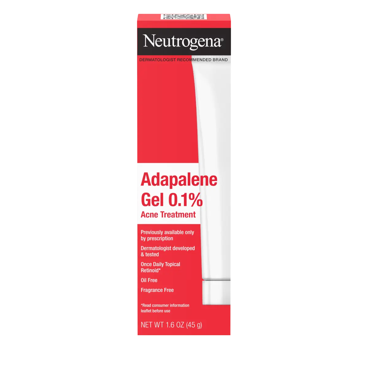 Neutrogena 0.1% Adapalene Gel Acne Treatment, 1.6 oz